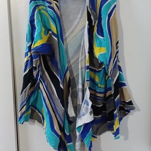 Lane Bryant Multicolor Open Front Cardigan